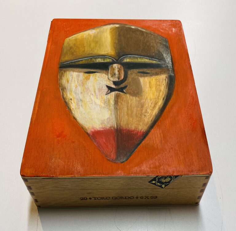 Anthony Burks painted cigar box