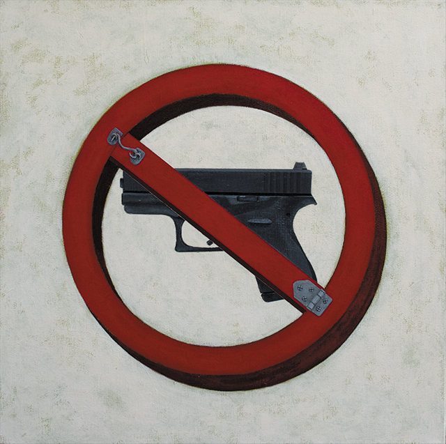 Glock Blocker painting by Gabe Langholtz